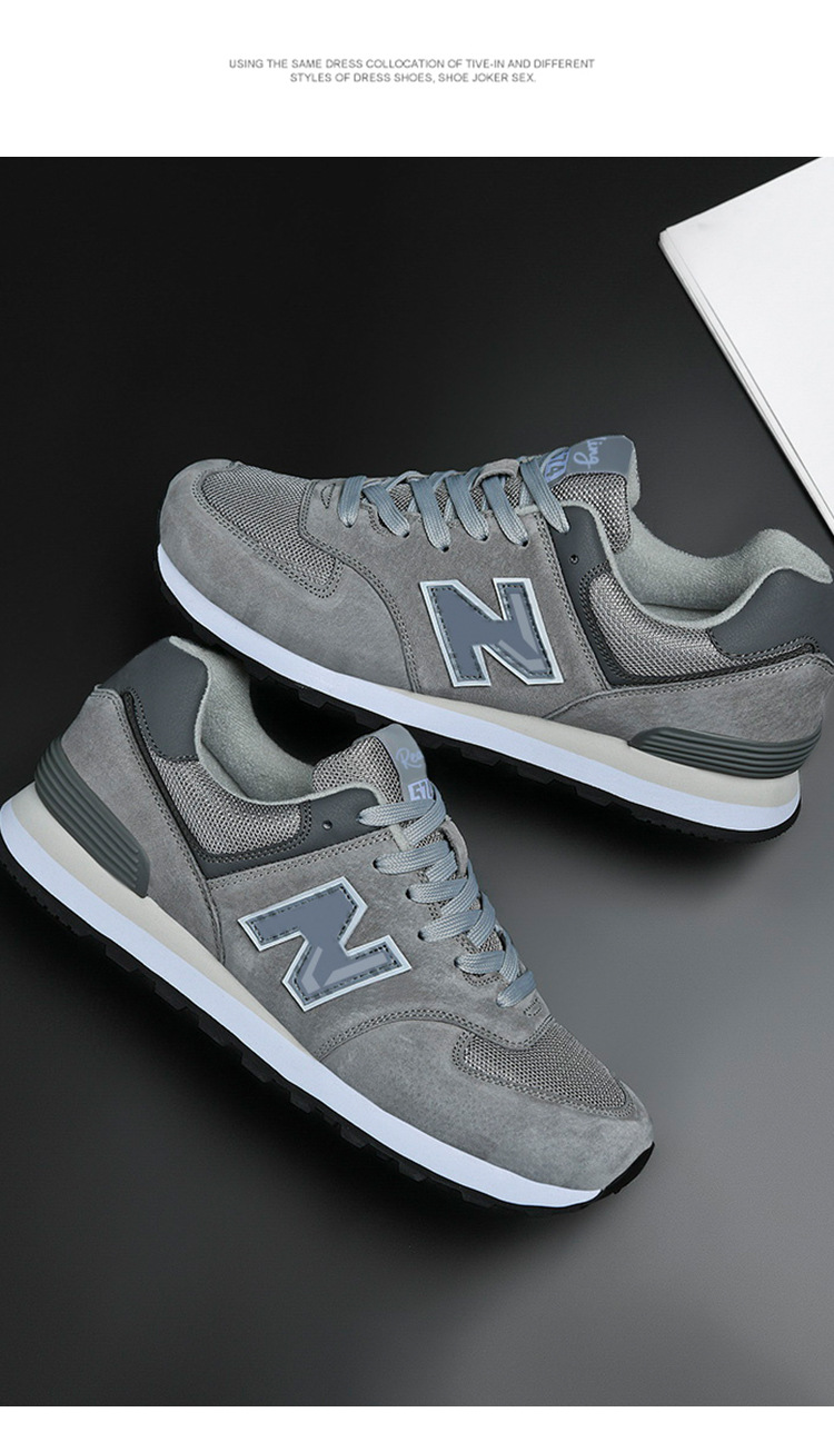 Giày sneaker nữ chạy bộ mesh thoáng mát phong cách Balance 574 — P574 Ngôi Sao Xám Trắng chi tiết 19