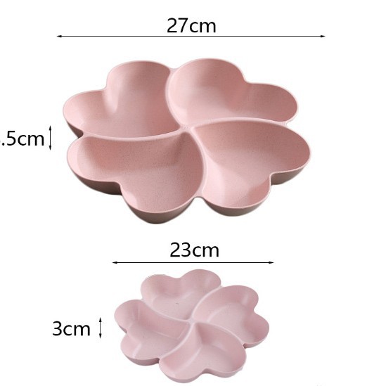 Lucky Clover Creative Love Fruit Plato de frutas Plato de bocadillos Sala de estar doméstica Caja de almacenamiento Plato multifunción de bocadillos