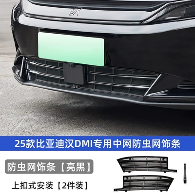 Automobile anti-insect net – to 20-25 BYD Han dmi - 25-models-of-han-ddmi-insect-mesh-trim-strips-glossy-black-2-pack