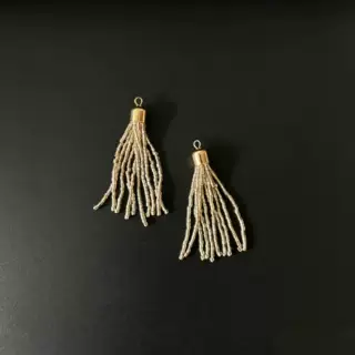 欧美轻奢金色米珠流苏吊穗 DIY耳饰礼服箱包手工装饰配件批发