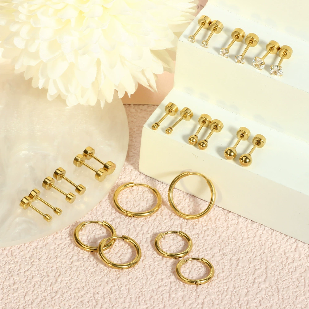 Серьги из нержавеющей стали, 12 пар, Amazon