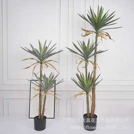 精选现货仿真龙舌兰龙铁树植物 美洲客厅玄关绿植室内摆件盆景