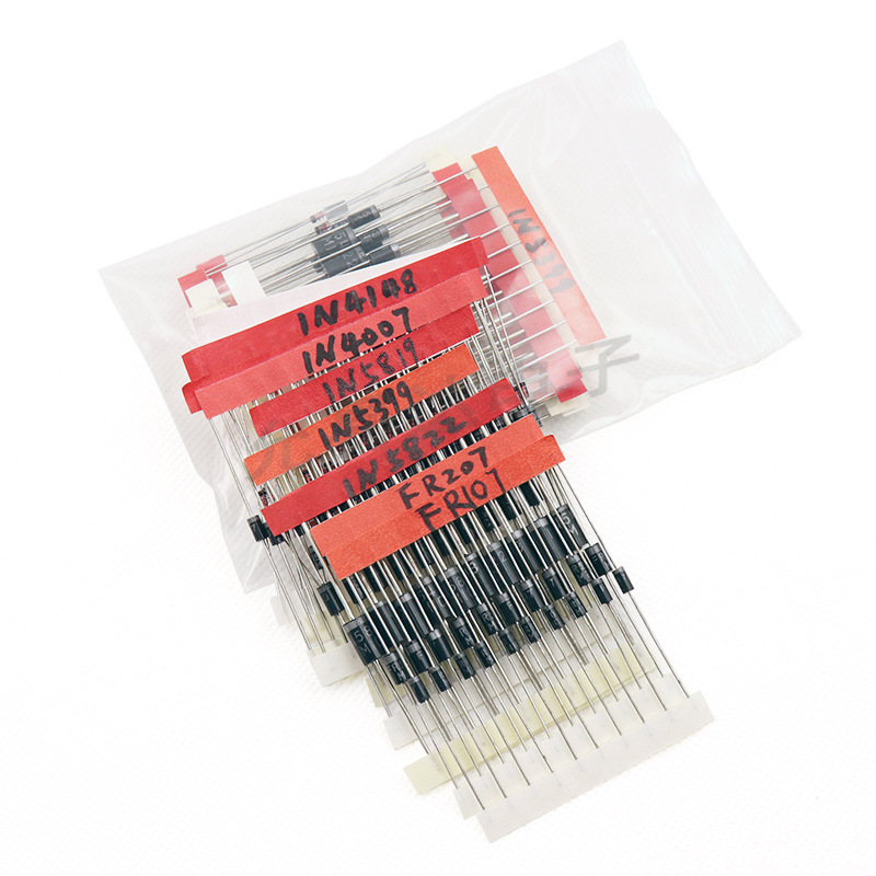 100 Pieces of 8 Specifications 1N4148 1N4007 Fr107 1N5408 1N5822 Direct Plug-In Diode Package