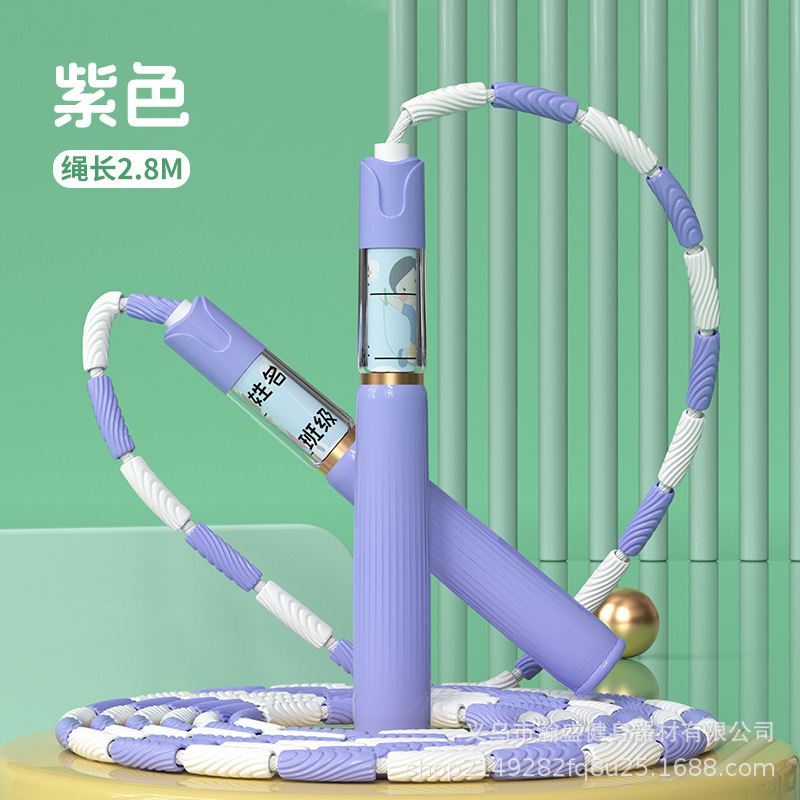 新しいセグメント化された子供用署名可能な竹製小学生試験特別なフィットネス竹製縄跳びロープ、柔らかいビーズロープでコーティング|undefined