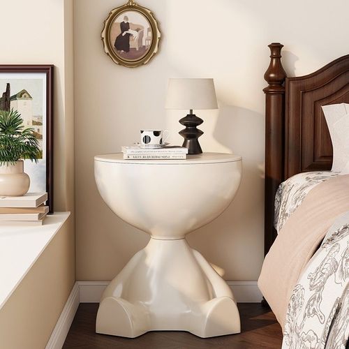 Minimalist corner stand, movable accent piece, coffee table, small apartment living room table, side table, unique and quirky nightstand