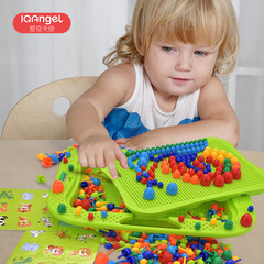 Large Particle Mushroom Sticker Children's 3D Puzzle Boy Girl Sticker Board Kindergarten Baby Intelligence Development Stacking Toy