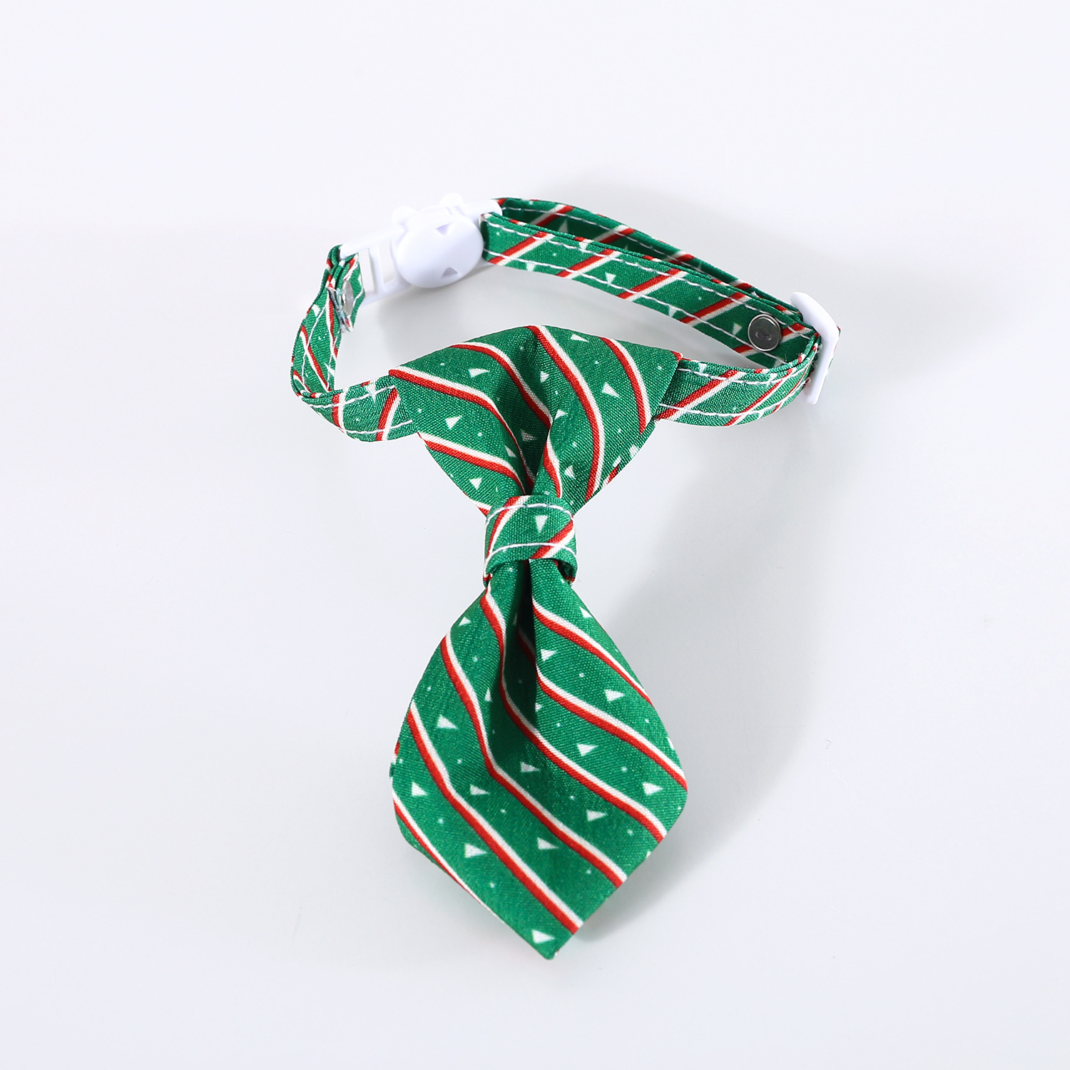 2023 mascotas navideñas corbata gato perro anti-asfixia hebilla ajustable rayas arco doble collar