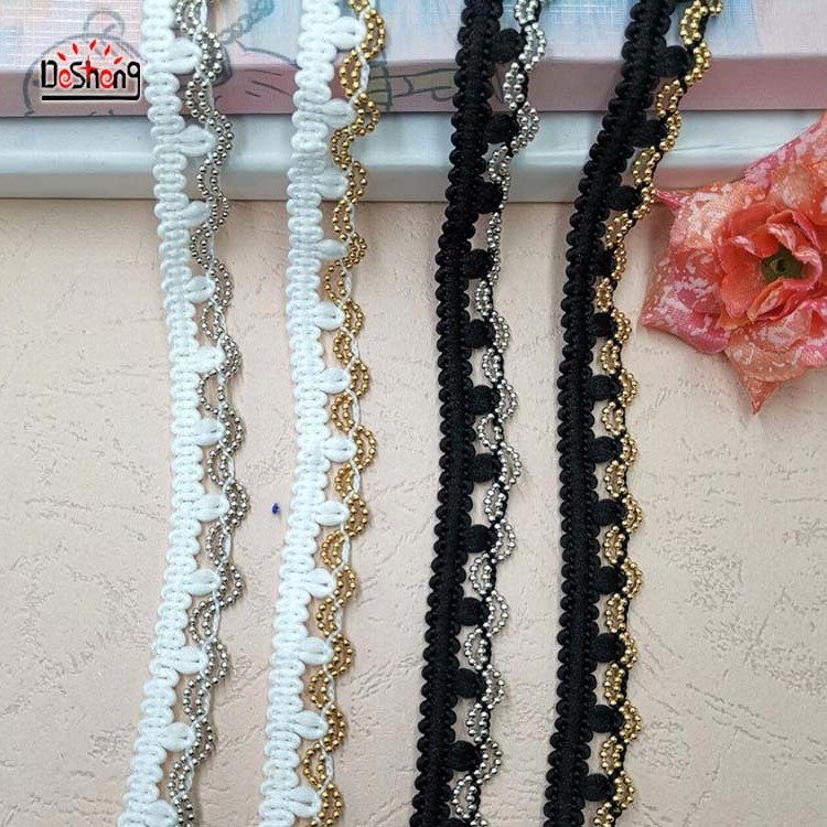 厂家直销铁珠链条花边 双排波浪花边 镂空春夏款童装女装外套辅料