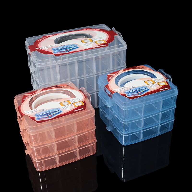 3層ボックス取り外し可能なppプラスチック収納ボックス子供のおもちゃの部品収納ボックス薬物薬品ポータブル収納ボックス|undefined