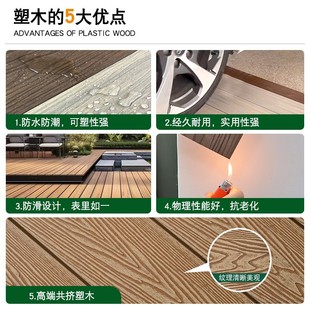 ✅ Factory Plastic Wood Flooring Outdoor Balcony Self-Laying Wood Grain Second Generation Co-Extruded Courtyard Villa Park Outdoor Wood Plastic Flooring