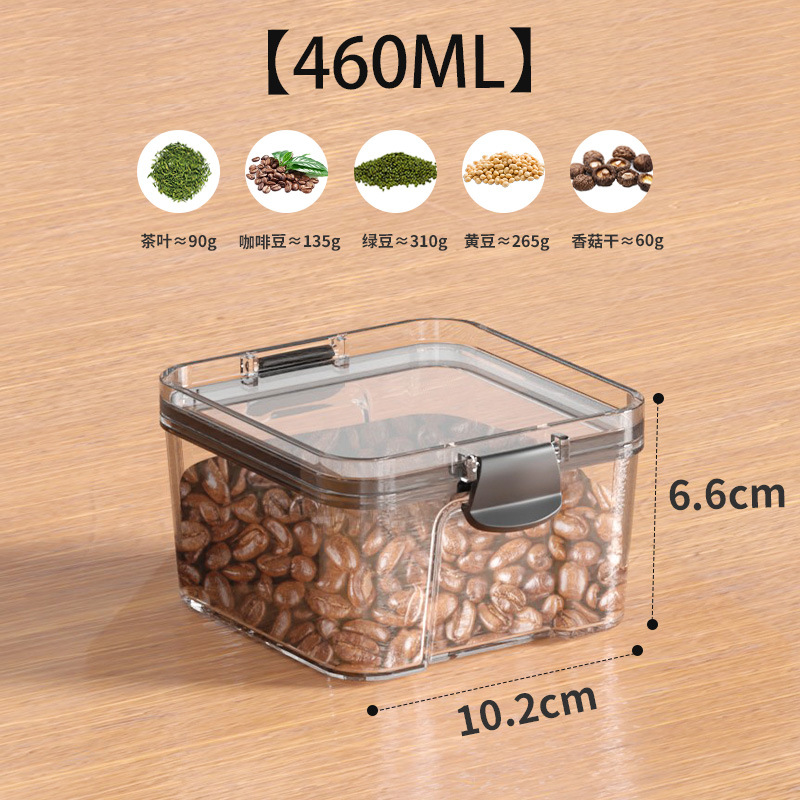 Tanque de sellado granos de cocina almacenamiento de grano de grano caja de plástico transparente de grado alimenticio bocadillos productos secos tanque de almacenamiento de té