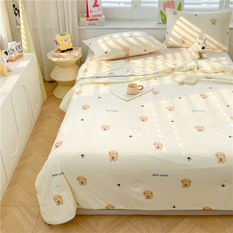 A級ベビー・マタニティグレード大豆繊維ニット綿夏用掛け布団、洗濯機で洗える夏用子供用薄掛け布団、ギフト用エアコン掛け布団