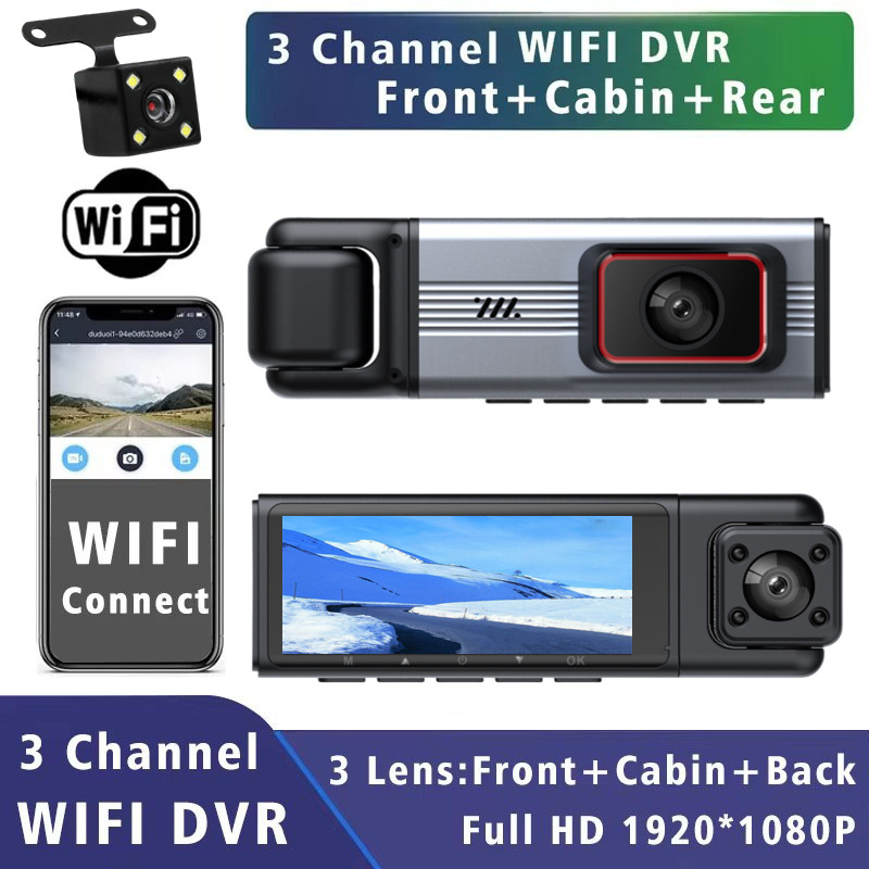 Cross-Border Four-Lens Driving Recorder, High-Definition 1080P Wide-Angle Night Vision, Wifi In-Car Front and Rear Vehicle Recorder