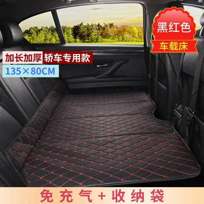 Sleeping Pad Foldable Mattress Car | Other Automotive Interior Supplies - extra-large-thickened-13580-black-red-line-no-need-to-inflate-foldable