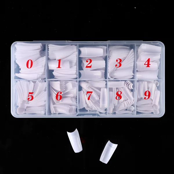 Cross-border nail art 500 piece boxed nail piece French nail patch half nail piece seamless fake nail piece spot
