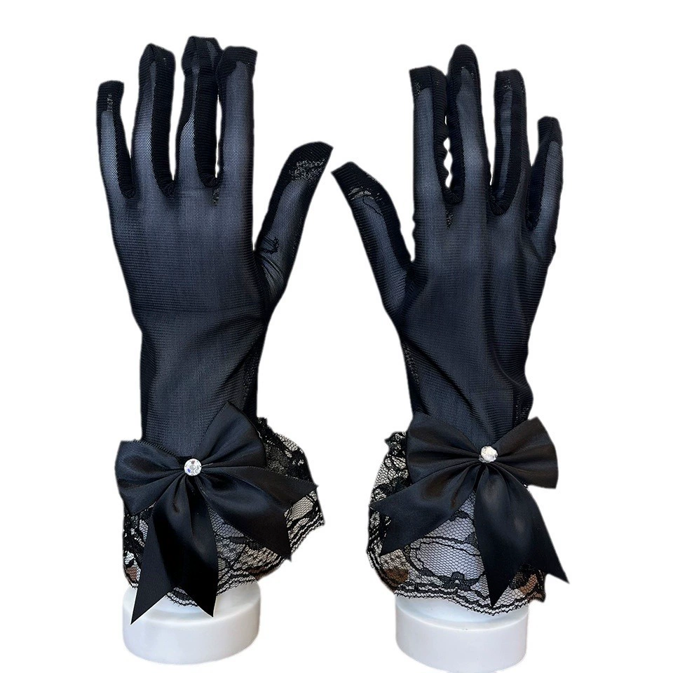  Summer thin gloves, black hand cream, sexy jewelry for bride, European style, sun protection