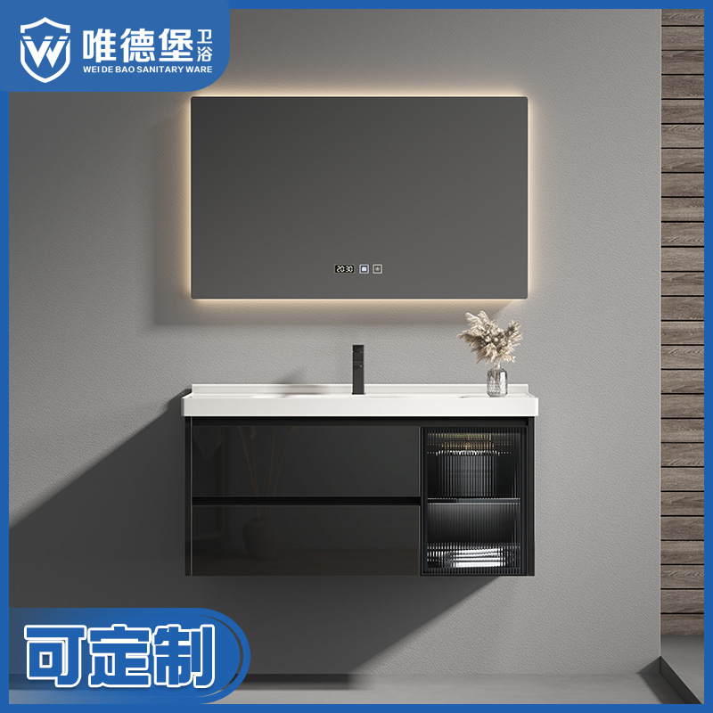 wholesale multi-storey solid wood Combination cabinet ceramics Counter Basin Bathroom cabinet TOILET Washbasin Induction Wash station