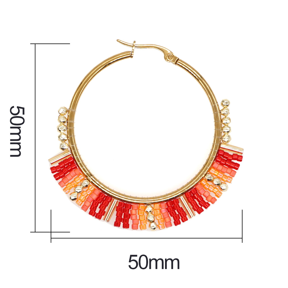 Retro Multicolor Alloy Beaded Womenu0027S Earrings 1 Pair