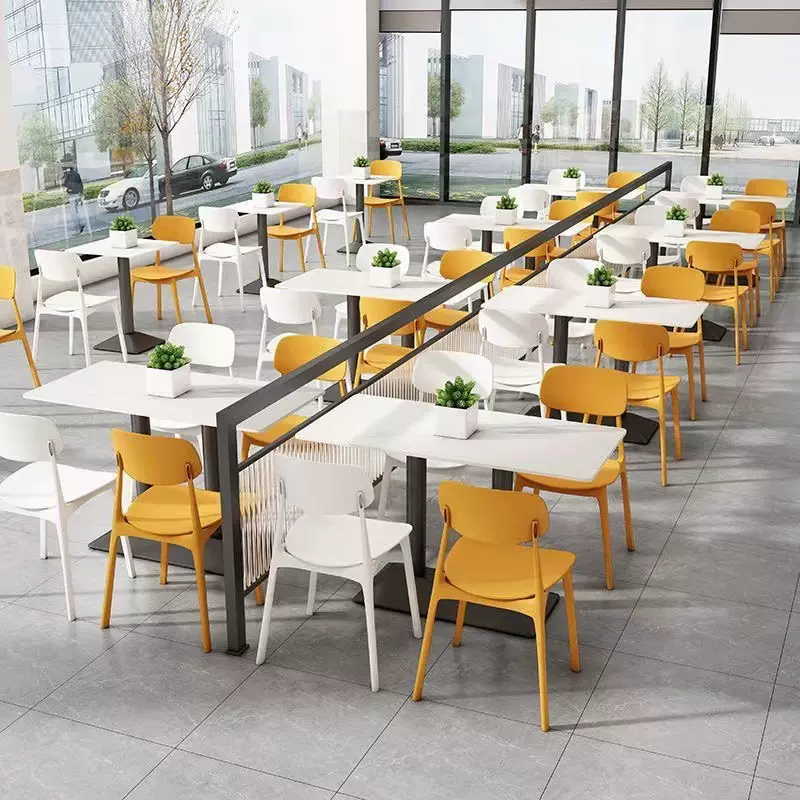 学校员工食堂小吃快餐店餐馆岩板桌椅商用面馆饭堂咖啡餐厅餐桌椅