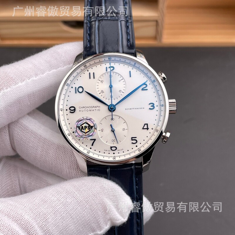 ZF Wanjia Portuguese Series Fashionable Business High-Quality Stainless Steel Chronograph Men's Mechanical Leather Strap Watch