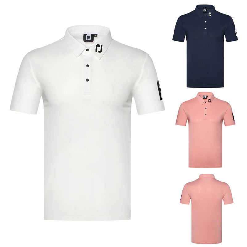 Golf Clothing Men's Short-Sleeved Summer Quick-Drying Breathable Polo Shirt T-Shirt Outdoor Golf Jersey Top White