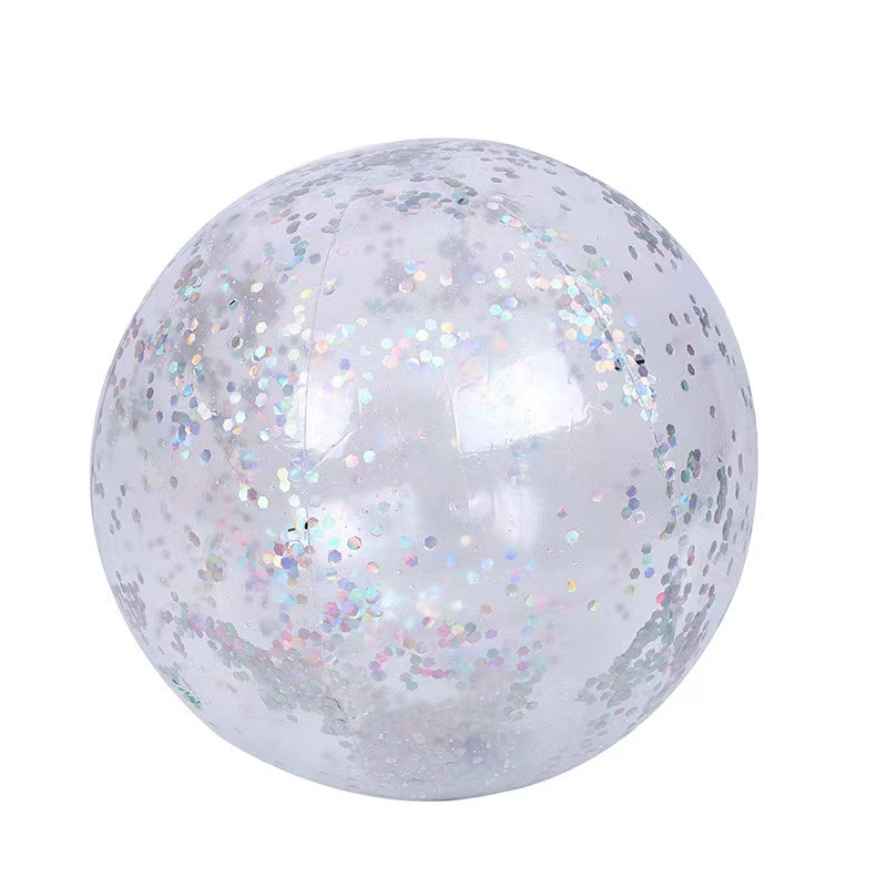팽창 후 40CM 실버 스팽글 볼