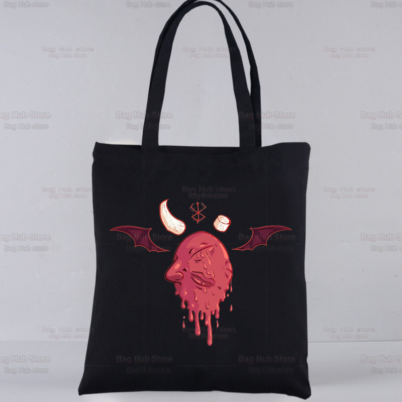 Berserk agallas espada estilo leyenda impreso bolsa de lona Harajuku bolso de hombro de moda bolsa de compras portátil AliExpress