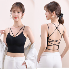 Large size ice silk beautiful back suspender women's summer thin new sexy hollow backless plus fat wrapped chest tube top anti-exposure underwear