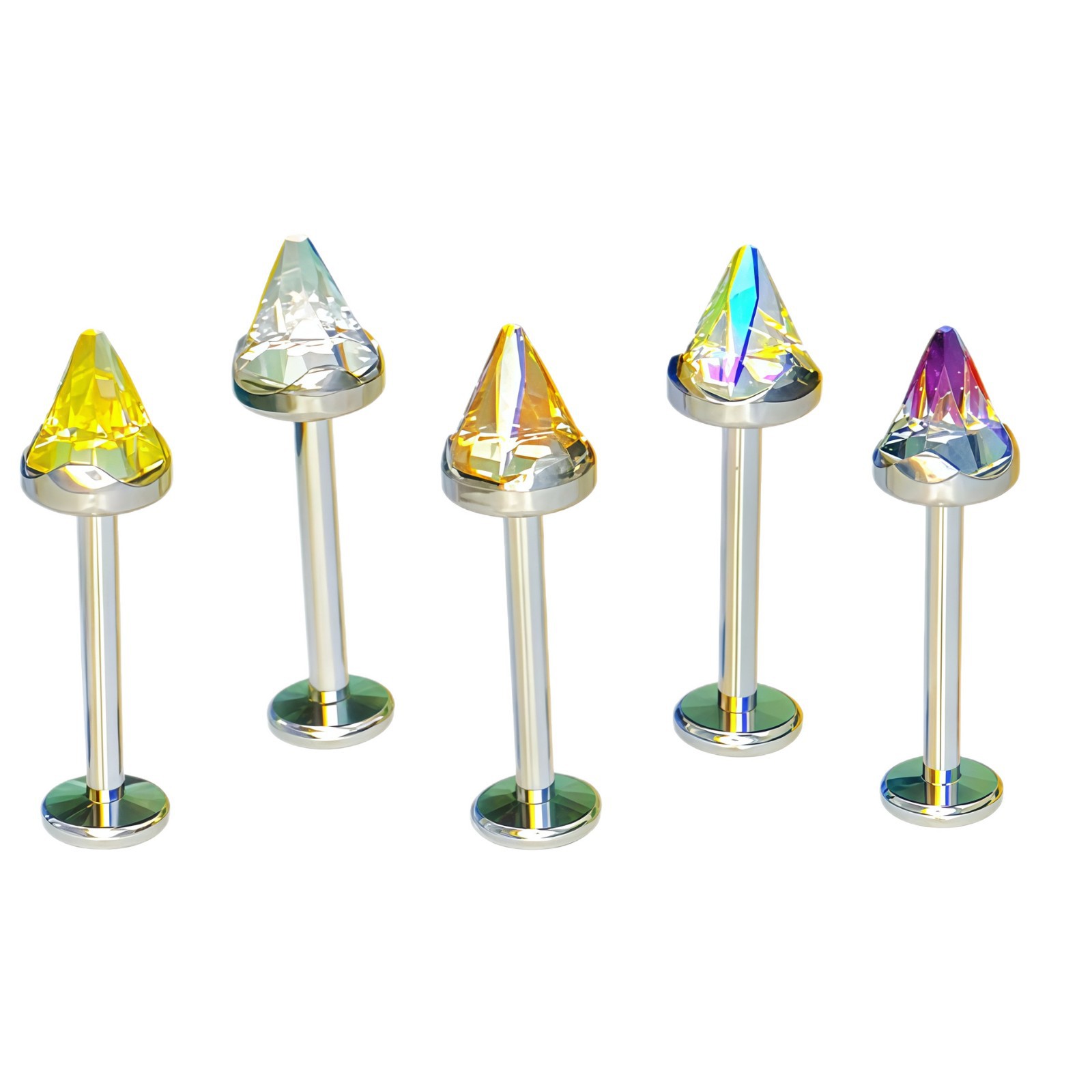 16G labret stud size and finish detail