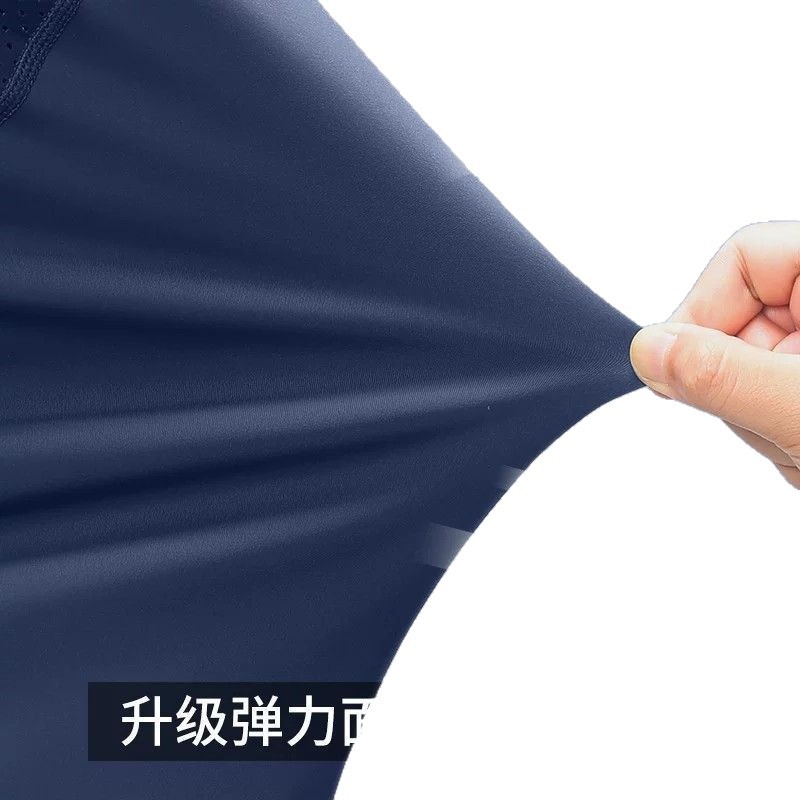Camiseta de seda de hielo para hombres, ropa seca de velocidad de manga corta, chaqueta deportiva delgada de verano, malla transpirable de media manga, ropa de ejercicio para correr