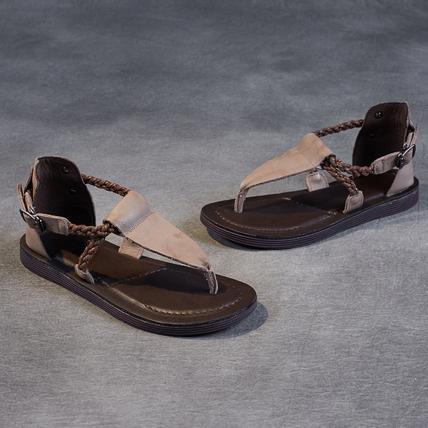 Fashionable sandals English style open toe flat