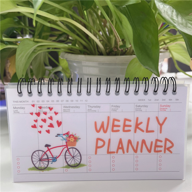 卡通周计划日程本Weekly Planner Notebook上翻透明PP线圈记事本-阿里巴巴