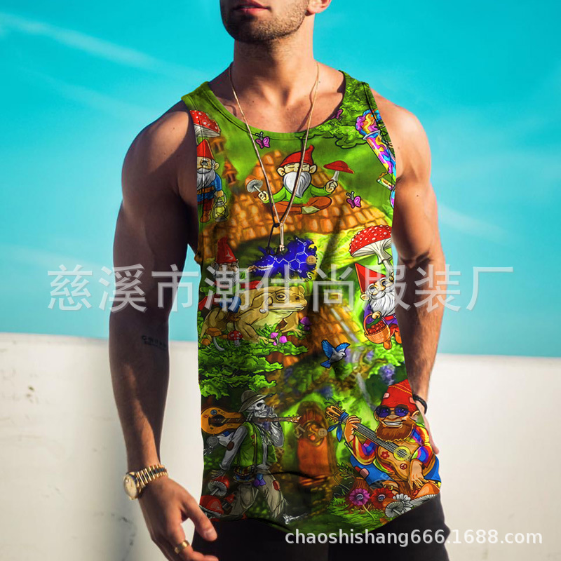 Camiseta sin mangas hombre fitness running verano estilo europeo Venom