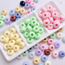 马卡龙奶油糖豆算盘珠DIY串珠手机链可爱耳环配件散珠项链手作材