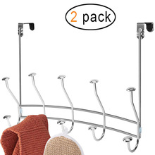 韩式高颜值门后置物架挂钩式衣服架免打孔门背上方挂衣钩10钩加高