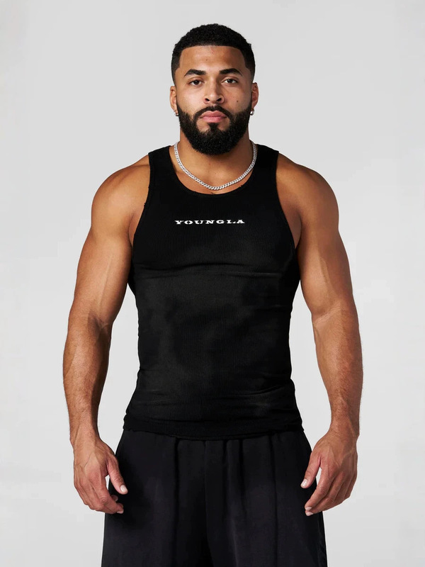 Youngla Trendy American-Style Sports Fitness Jogger Men's Vest Quick-Drying Breathable Elastic Training Sleeveless T-Shirt Youngla Trendy American-Style Sports Fitness Jogger Men's Vest Quick-Drying Breathable Elastic Training Sleeveless T-Shirt