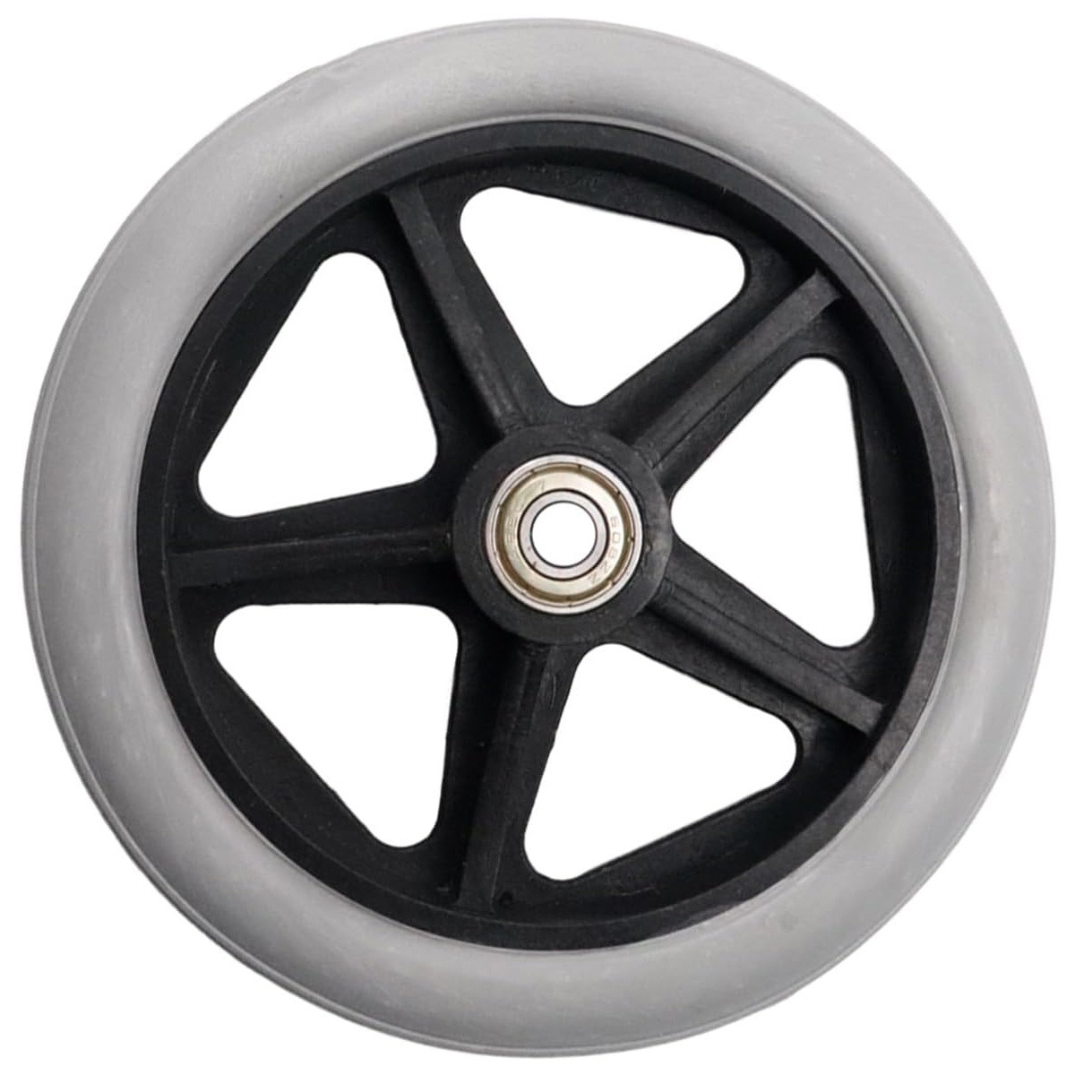 6inch Gray Wheelchair Solid Wheel Rubber Wheel Replacement Wheelchair Front Wheel Roller Walker Non-Slip Roller Universal