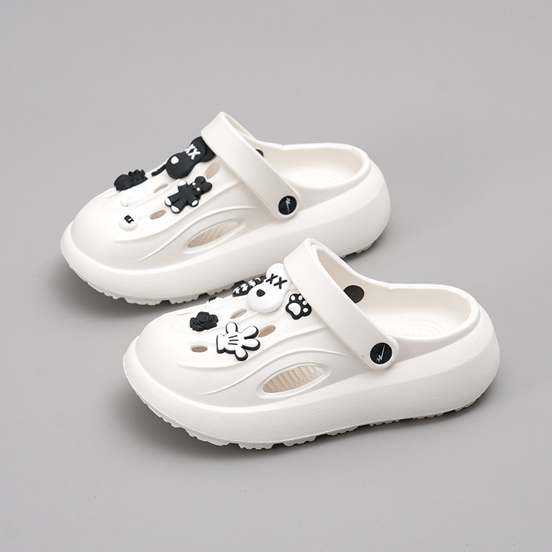 LR1601情侣款女鞋增高外穿防滑静音2025新款拖鞋女森系洞洞鞋凉鞋