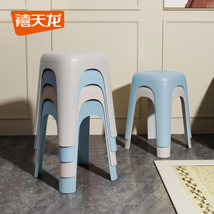 Xitianlong Plastic Stool Household Adult Dining Table and Chair Square Stool Bench Plastic Extrathick High Stool Wholesale Casual Stool