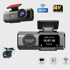 4K İkili Lensli Videoqeydedici, Geniş Bucaq, Gecə Görüşü, GPS
