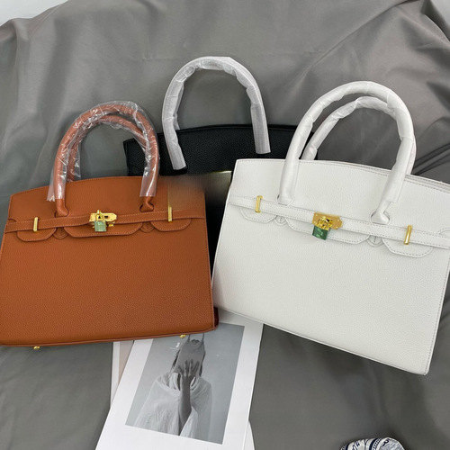 Handbag Kelly 2024 New Model Large Capacity Single Shoulder Crossbody Bag Silk Scarf Platinum Wedding Bag European and American Fashion Live Streaming