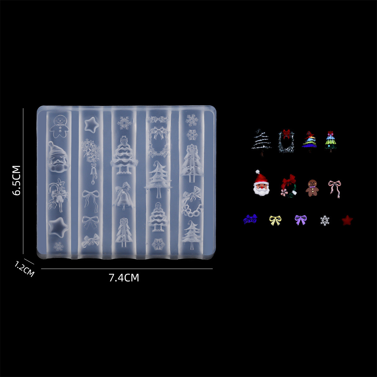 Red de celebridades Navidad manicura molde de silicona 3D tallado tridimensional árbol de navidad epoxi uñas joyas abrasivas