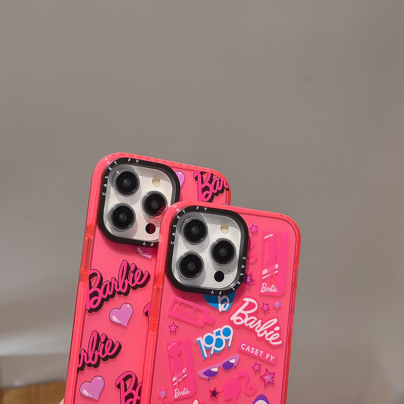 For iPhone 13 14 ProMax Barbie Phone Case Silicone Protective