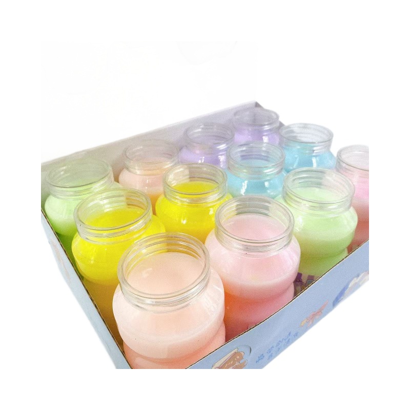 Barro de cristal de agua falsa de color, lodo de la babosa de Slime, lodo de burbujas de cemento falso, descompresión, botella grande hecha a mano, lote de 330g