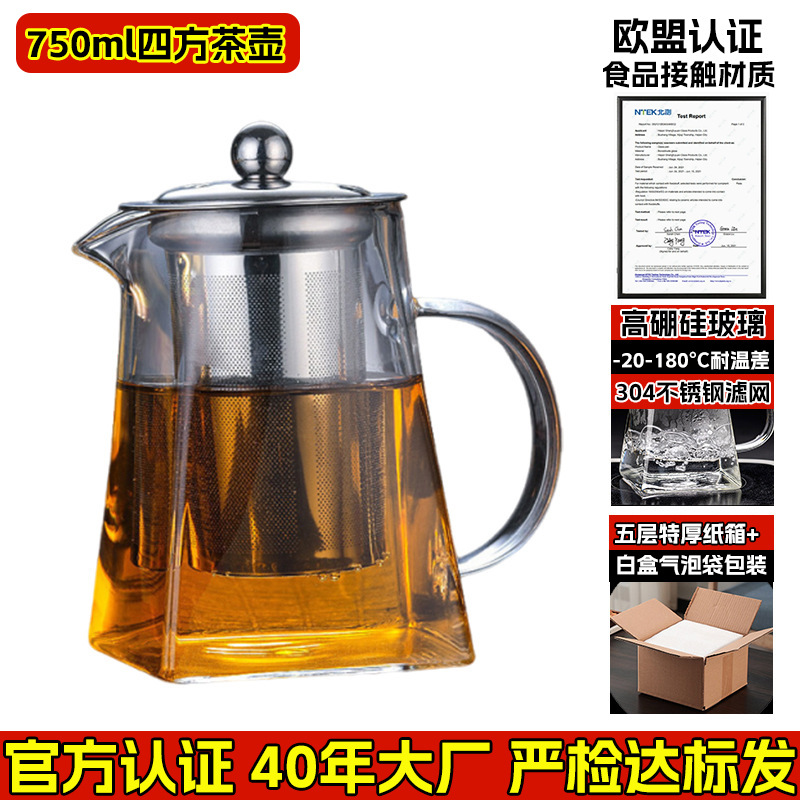 Tetera de Vidrio Borosilicato con Filtro para Hogar