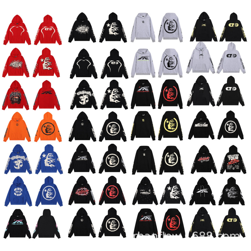 Cross-Border American Fashion Hellstar American Street Hip-Hop Versatile Casual Autumn and Winter Printed Hooded Sweatshirt