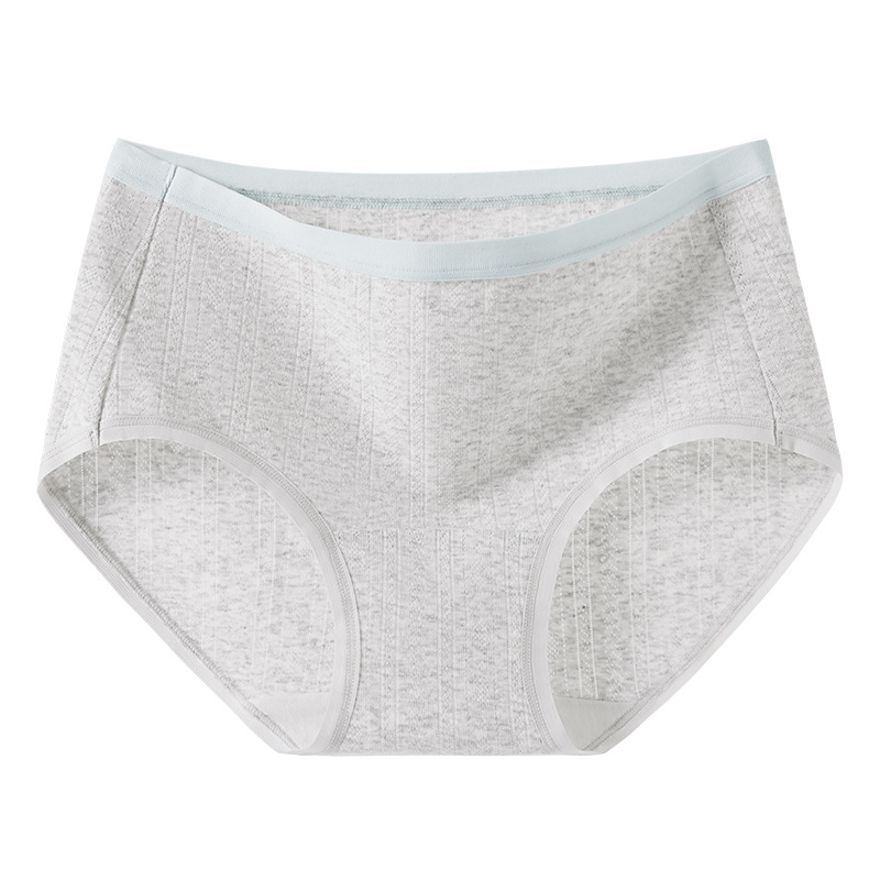 Ropa interior de cadera transpirable de algodón de hilo floral, entrepierna antibacteriana de grado 10A, entrepierna larga, ropa interior de contraste de algodón puro, ropa interior de mujer