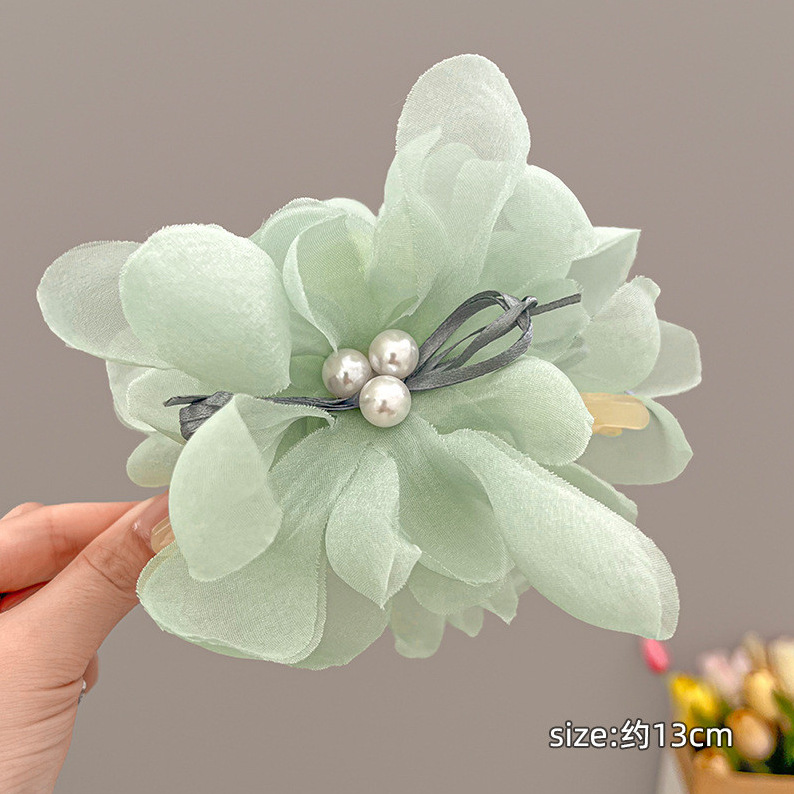 Camellia clip de cabello de tiburón clip de cabello de cabello de mujer detrás de la cabeza pequeña clip de cabello nuevo estilo chino de alta calidad clip de cabello de flores