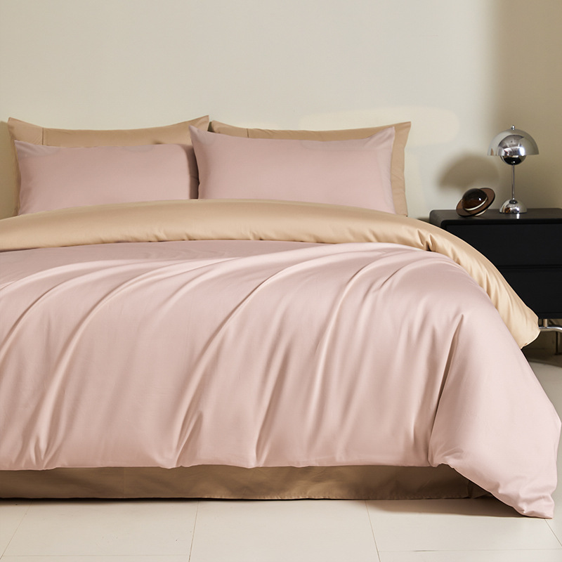 100 traje de cama de satén de algodón de fibra larga de cuatro piezas de algodón puro 2025 nuevo traje de tres piezas de funda de edredón de sábana de lujo ligero 4