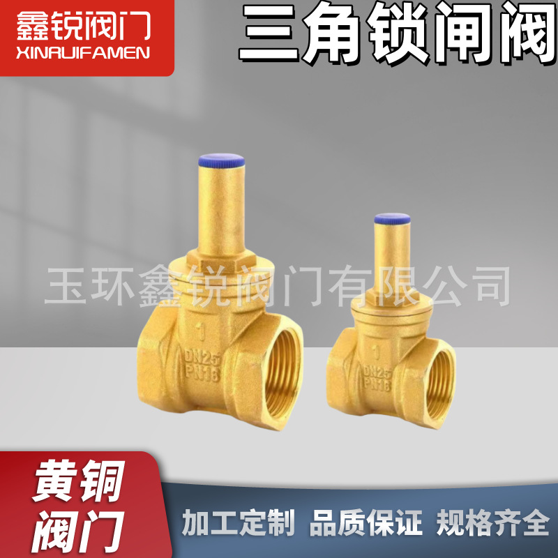 三角防盗钥匙闸阀表前锁闭DN15DN20DN25手动阀旋启式耐腐带锁疏水